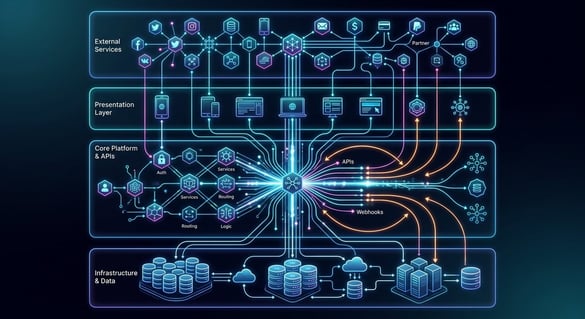 Technical diagram of service infrastructure