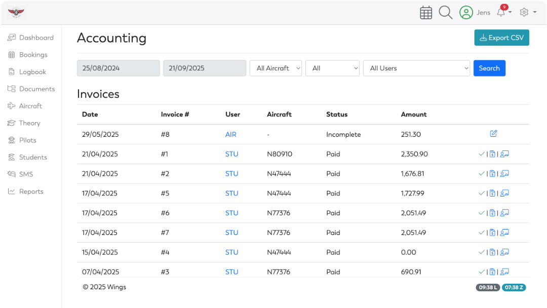 OY Wings - Accounting