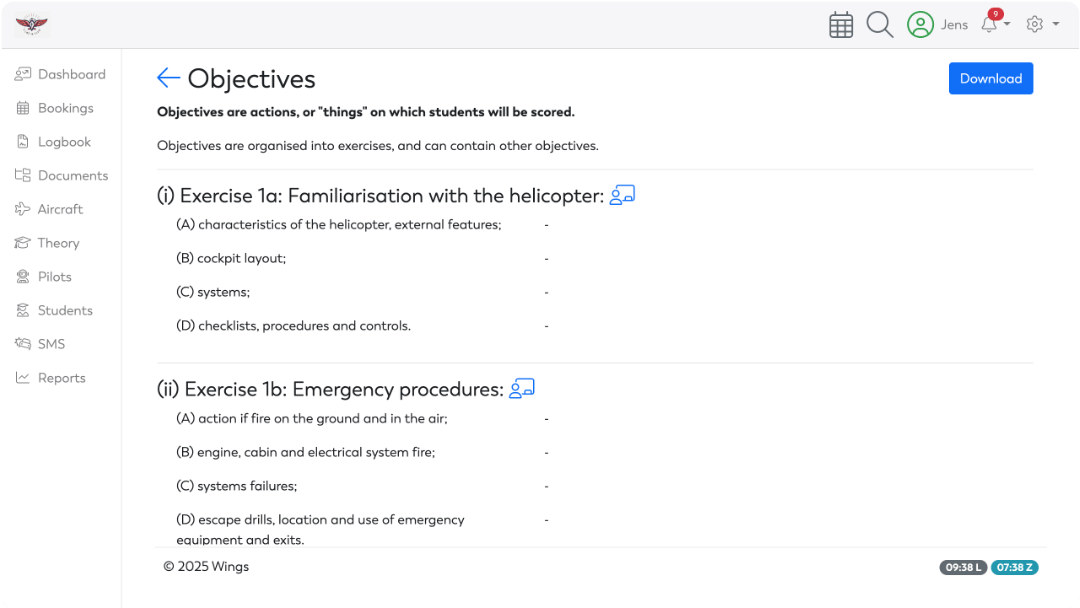 OY Wings - Course Objectives