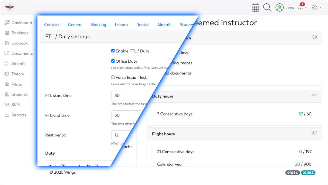 OY Wings - FTL Settings